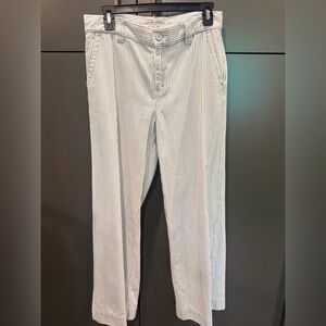 Ralph Lauren Jeans Co Blue White Pinstripe Seersucker Pants Size 4